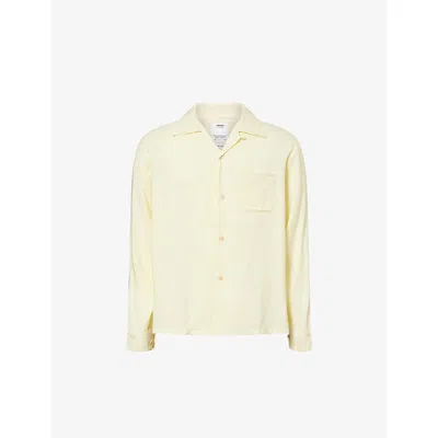 Visvim Mens Lt.yellow Keesey Stitched-collar Rayon Shirt