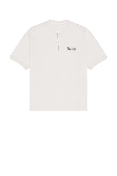 Visvim Merckx Quarter Zip Tee In White