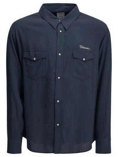 Visvim Viscose Meridian Casual Shirt In Blue
