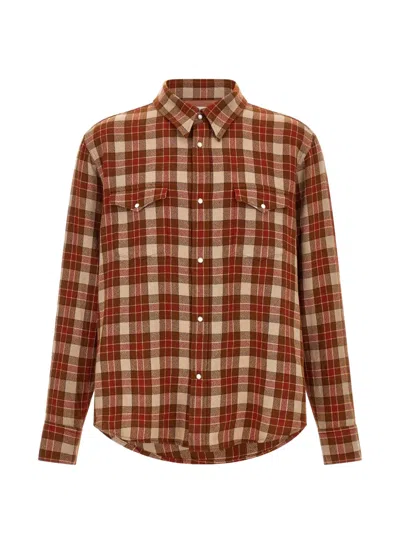 Visvim Meridian Check Shirt In Brown