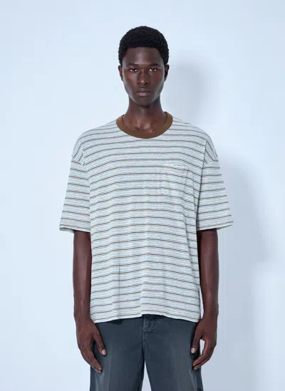 Visvim Mondo Border Stripe T-shirt In Blue