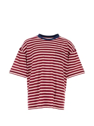 Visvim Wool Blend T Shirt Crew Neck Stripes In Animal Print