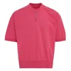 Visvim Mondo Henley Zip Short Sleeve In Pink