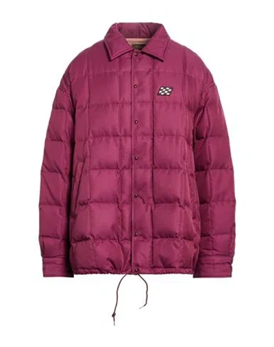 Visvim Motors Club Man Puffer Garnet Size 4 Wool, Silk In Red