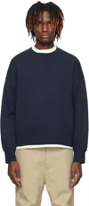 Visvim Navy Court L/s Sweatshirt In Navy