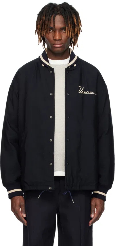 Visvim Navy Hobbs Wool Down Bomber Jacket