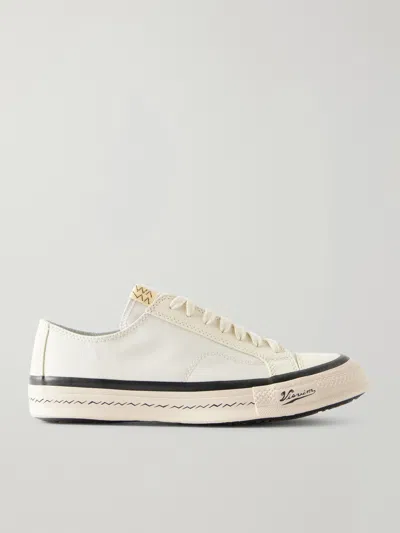 Visvim Canvas Low-top Sneakers With Zigzag Stitch Detail In Multi