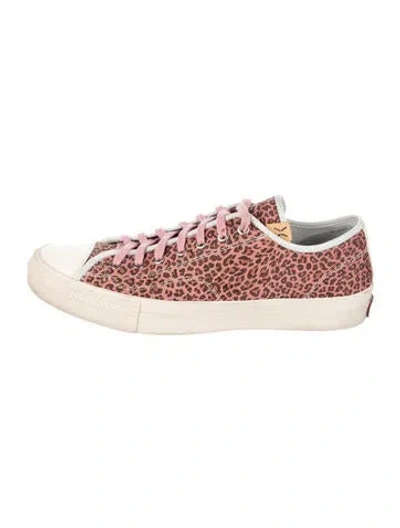 Pre-owned Visvim Nubuck Animal Print Sneakers In Pink