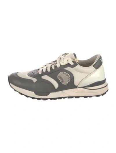 Pre-owned Visvim Nubuck Colorblock Pattern Sneakers In Gray