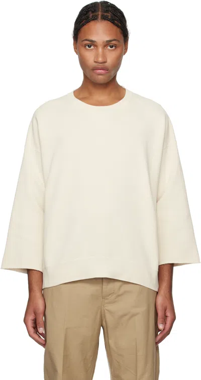 Visvim Off-white Jumbo Sweat 3/4 Sweatshirt In Ivory