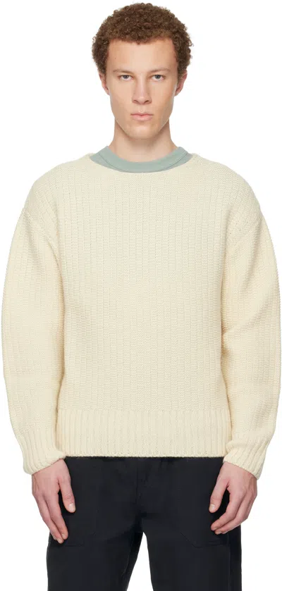 Visvim Off-white Knit Sweater In Brown