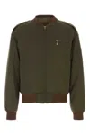 Visvim Olive Green Wool Blend Gunner Down Jacket In Green