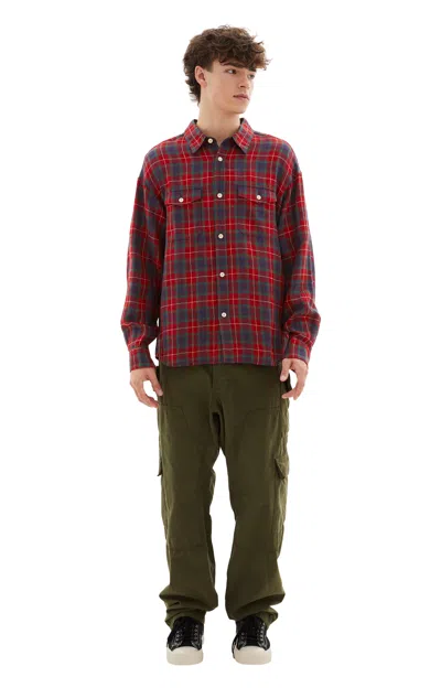 Visvim Pioneer L/s Shirt In Red