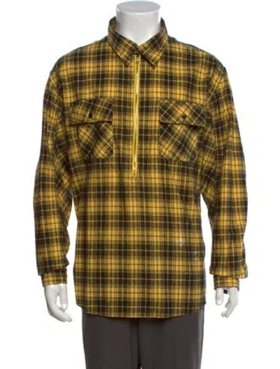 Pre-owned Visvim Plaid Plaid Print Shirt In Yellow