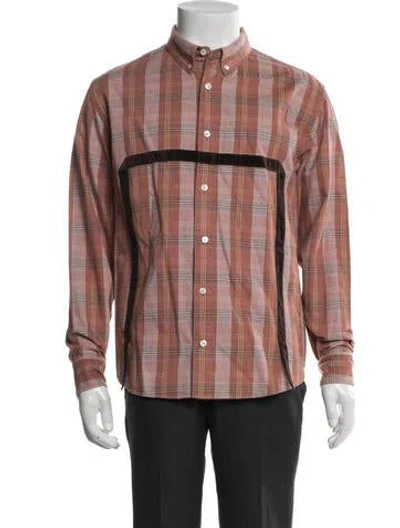 Pre-owned Visvim Plaid Print Long Sleeve Shirt In Pink
