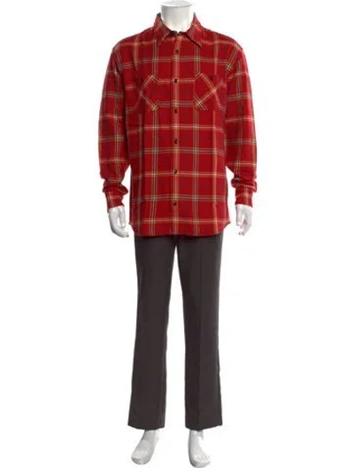 Pre-owned Visvim Plaid Print Long Sleeve Shirt In Red