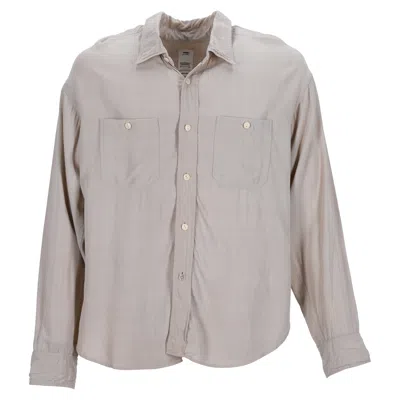 Visvim Pocket Detailed Buttoned Shirt In Beige Rayon In Sand