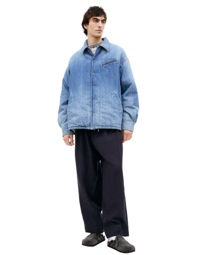 Visvim Puffed Denim Jacket In Blue