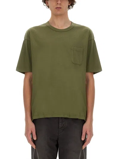 Visvim Relaxed Fit Cotton-silk Blend T-shirt In Green