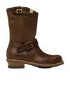 Visvim Round Head Sewing Detail Boots In Brown