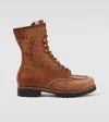 Visvim Hi-folk Scout Moc Distressed Leather Boots In Brown