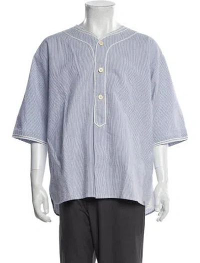 Pre-owned Visvim Seersucker Striped Shirt W/ Tags In Blue
