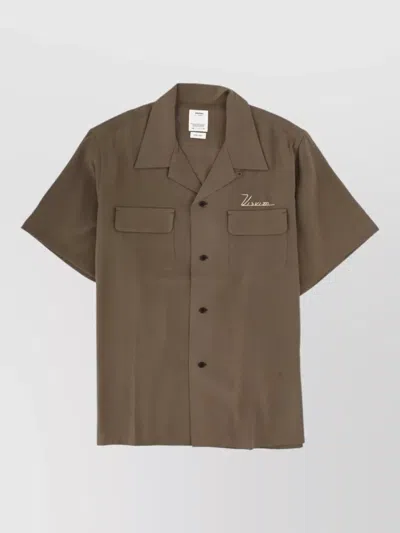 Visvim Short Sleeve Shirt Two Chest Pockets In Brown