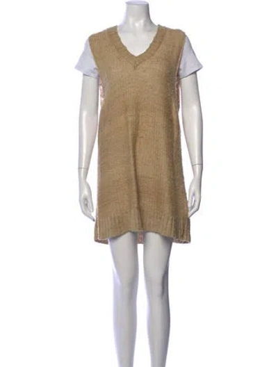 Pre-owned Visvim Silk V-neck Sweater In Neutrals