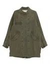 Visvim Six-five Fishtail Linen Parka In Green
