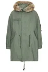 Visvim Six-five Fishtail Parka In Light Green