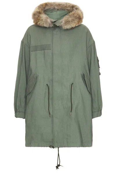 Visvim Six-five Fishtail Parka In Light Green