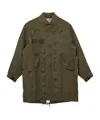 Visvim Six-five Fishtail Linen Parka In Green