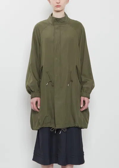 Visvim Six-five Fishtail Silk Wool Parka In Green