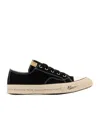 Visvim Skagway Lo Leather-trimmed Canvas Sneakers In Black