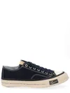 Visvim Skagway Lo Leather-trimmed Canvas Sneakers In Black