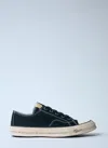Visvim Skagway Lo Leather-trimmed Canvas Sneakers In Black