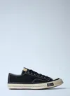 Visvim Skagway Lo Leather-trimmed Canvas Sneakers In Black