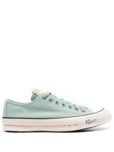 Visvim Skagway Leather-trimmed Canvas Sneakers In Green