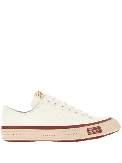 Visvim Suede Skagway Round Toe Sneakers In White