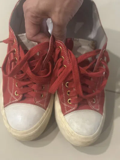 Pre-owned Visvim Skagway Ss14 Suede Leather Low Top 9.5us Shoes In Red