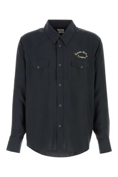 Visvim Slate Rayon Shirt In Black