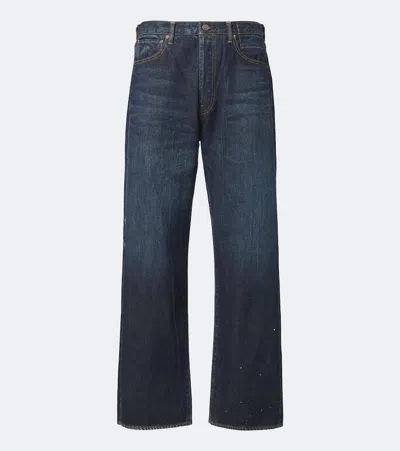 Visvim Social Sculpture 01 Faded Wide-leg Jeans In Blue