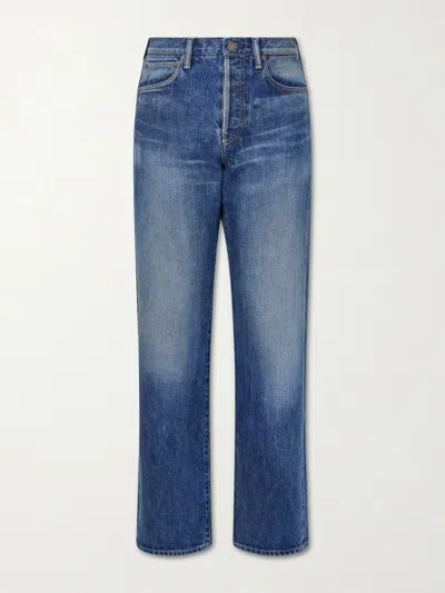 Visvim Social Sculpture 01 Straight-leg Distressed Jeans In Blue