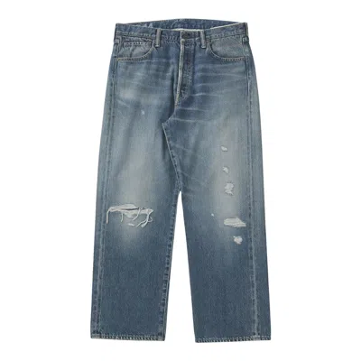 Visvim Social Sculpture 01 Wide Dmgd-44 In Blue