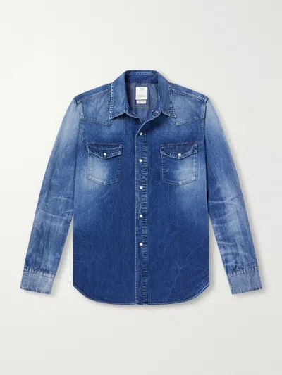 Visvim Social Sculpture Denim Shirt In Blue