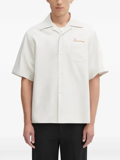Visvim 키시 Sp 포켓 자수 셔츠 In White