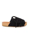 Visvim Strap-up Slippers In Black