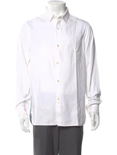 Pre-owned Visvim Striped Long Sleeve Dress Shirt In White