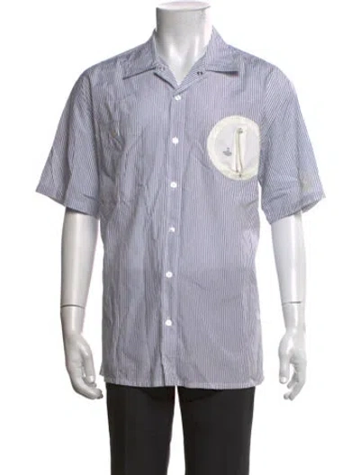 Pre-owned Visvim Striped Short Sleeve Shirt In White