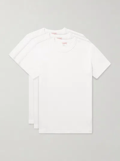 Visvim Sublig Three-pack Cotton-blend Jersey T-shirts In White